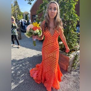 jovani orange prom dress